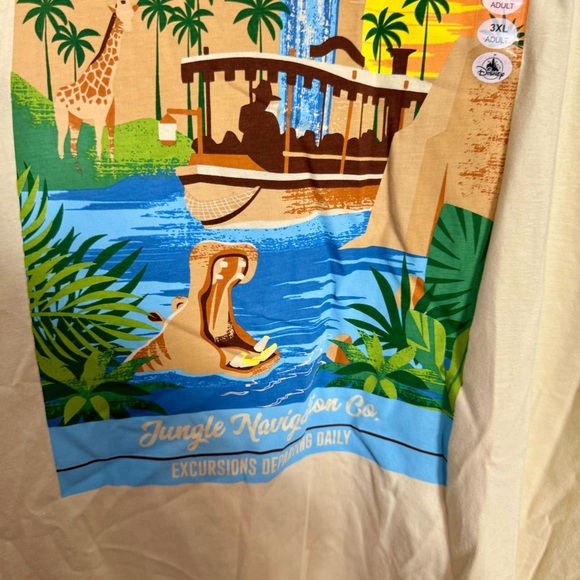 NWT. DISNEYLAND RESORT ADVENTURELAND BEIGE T-SHIRT 3XL. - Picture 6 of 13
